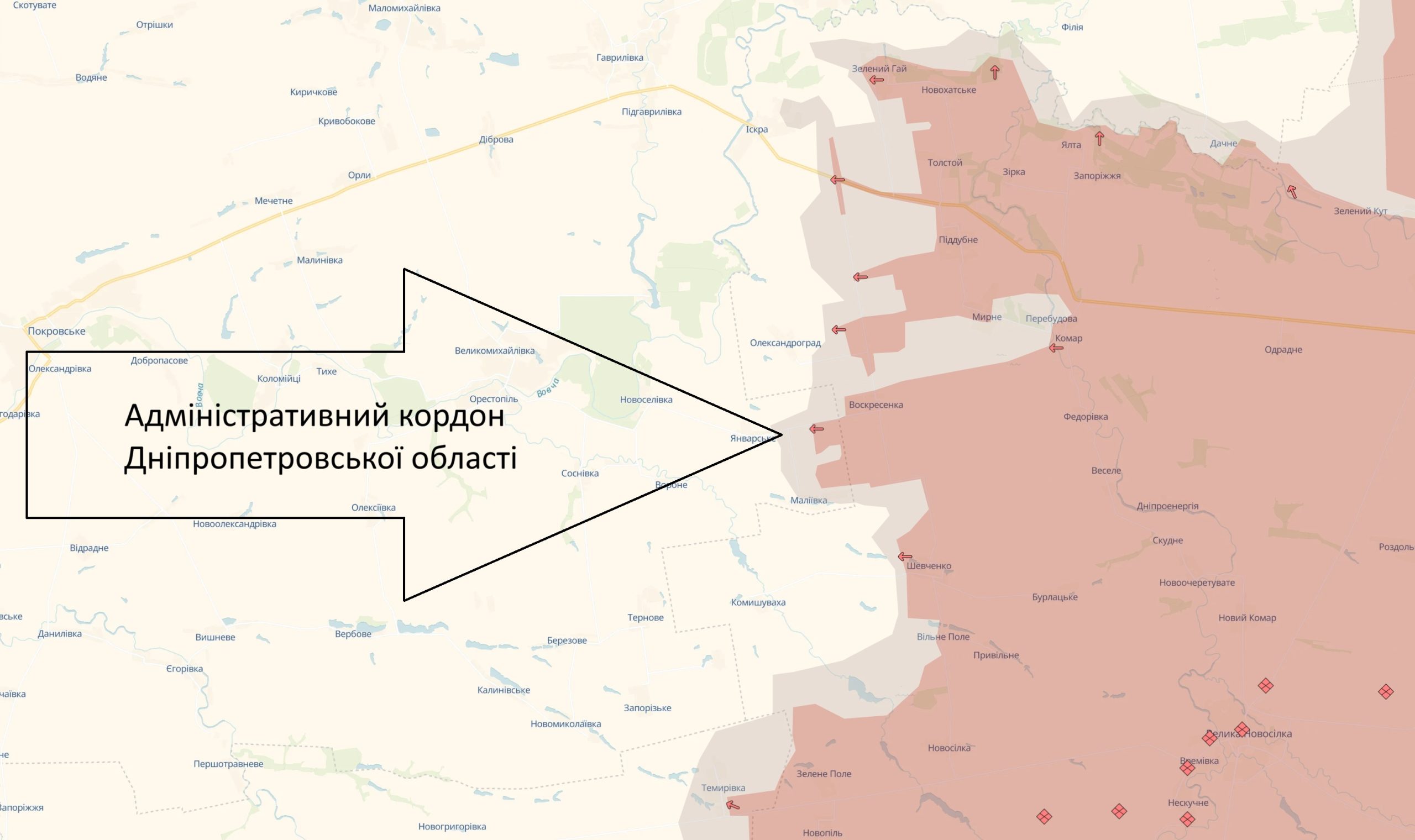 Російські окупаційні війська просунулись у Дніпропетровську область вже на другій ділянці кордону